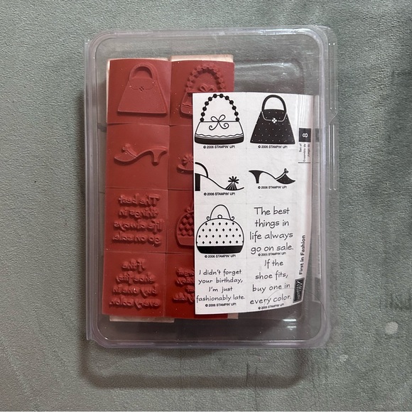 Stampin’ Up! Set of 8 FIRST IN FASHION wood stamps - Picture 3 of 3